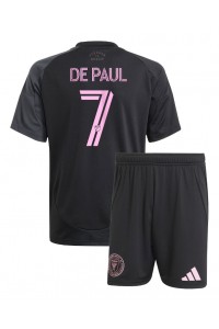 Inter Miami Rodrigo De Paul #7 Jalkapallovaatteet Lasten Vieraspeliasu 2025-26 Lyhythihainen (+ Lyhyet housut)